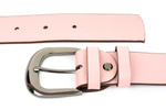 Beltimore skórzany damski pasek do spodni 4 cm różowy A70 różowy 110-125