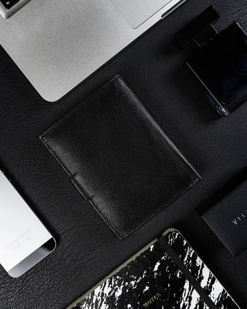 Męski duży portfel skórzany, pionowy z zapinką i ochroną RFID — Ronaldo