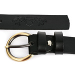 Beltimore skórzany damski pasek do spodni 3 cm czarny