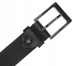Skórzany pasek męski czarny z klasyczną klamrą