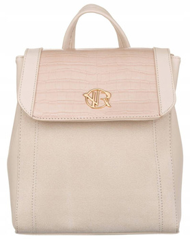 Mały plecak damski beżowy. Elegancki niczym torebka