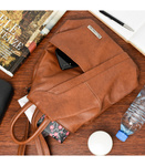 Brązowy skórzany miejski plecak damski Beltimore