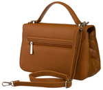 Modna damska listonoszka crossbody z rączką BRĄZOWA torebka z ekoskóry