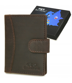 Solidne skórzane etui na karty wizytówki z RFiD