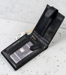 Duży, poziomy portfel za skóry naturalnej z zatrzaskiem, ochrona RFID — Cavaldi