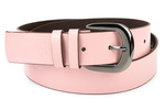 Beltimore skórzany damski pasek do spodni 4 cm różowy A70 różowy 110-125