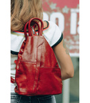 Brązowy skórzany miejski plecak damski Beltimore