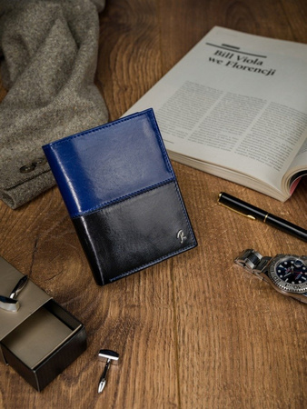 ROVICKY klasyczny portfel męski skórzany RFID stop