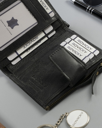 Skórzany portfel męski w stylu retro — Rovicky