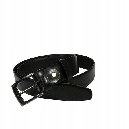 Gładki pasek męski z wysokojakościowej połyskującej skóry naturalnej — Rovicky