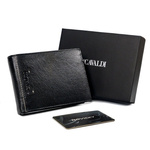 Duży, poziomy portfel za skóry naturalnej bez zapięcia, ochrona RFID — Cavaldi