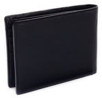 Klasyczny portfel męski ze skóry bydlęcej w zawsze modnym czarnym kolorze