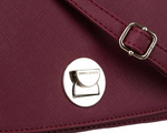 Modna damska listonoszka crossbody z rączką BORDOWA torebka z ekoskóry