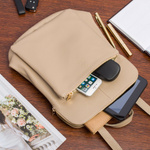 Beżowy skórzany plecak damski torba 2w1. Format A4.