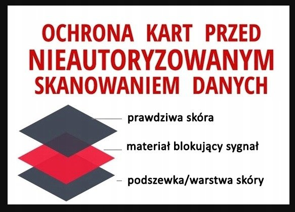 Czerwony skórzany damski portfel  lakierowany z RFID suwak