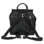 Czarny Beltimore plecak skórzany damski z klapą solidny S41