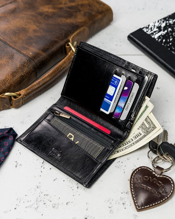 Piękny duży portfel męski Rovicky skóra licowa