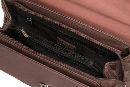 Modna damska listonoszka crossbody z rączką RÓŻOWA torebka z ekoskóry