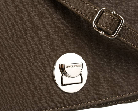 Modna damska listonoszka crossbody z rączką KHAKI torebka z ekoskóry