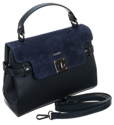 Rovicky klasyczna skórzana torebka kuferek pasek