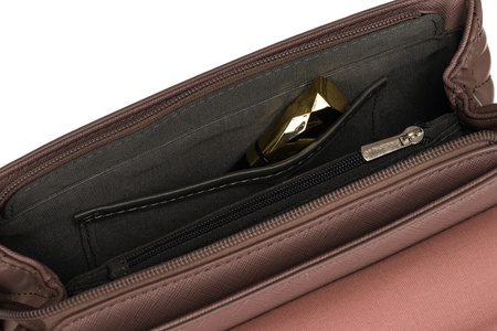 Modna damska listonoszka crossbody z rączką RÓŻOWA torebka z ekoskóry