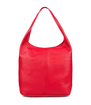 Duża CZERWONA Torebka Skórzana Worek