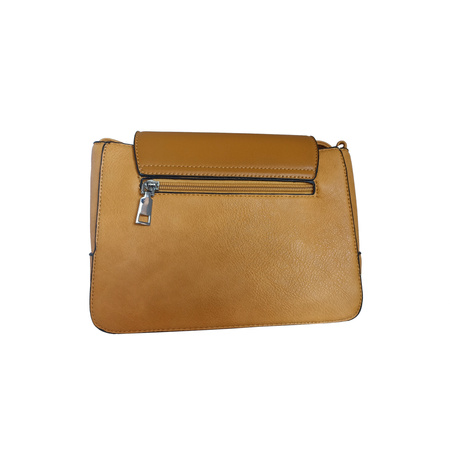 Mała torebka damska listonoszka eko skóra żółta