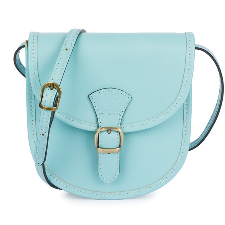 Błękitna Beltimore Damska Skórzana Mała Torebka Listonoszka podkówka K68