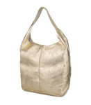 Duża Złota Torebka Skórzana Worek