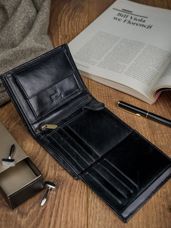 PORTFEL SKÓRZANY MĘSKI HQ RFID SKÓRA NATURALNA