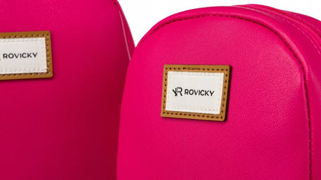 Damska kosmetyczka różowa w zestawie. Fuksja na suwak.