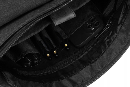 Duża torba męska do pracy z miejscem na laptopa CZARNA. A4.