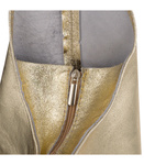 Duża Złota Torebka Skórzana Worek