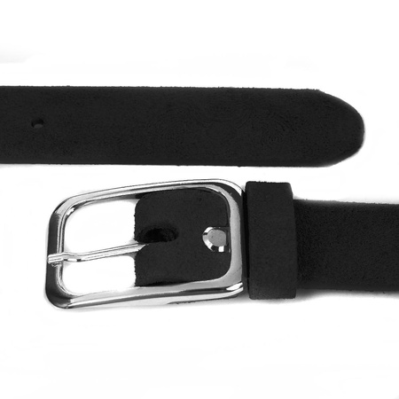 Skórzany wąski zamszowy pasek damski Beltimore 3cm