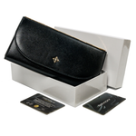 Duży portfel damski w stylu retro z eko skóry, zamykany na klapkę — Milano Design