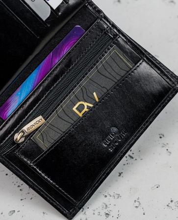 Piękny duży portfel męski Rovicky skóra licowa