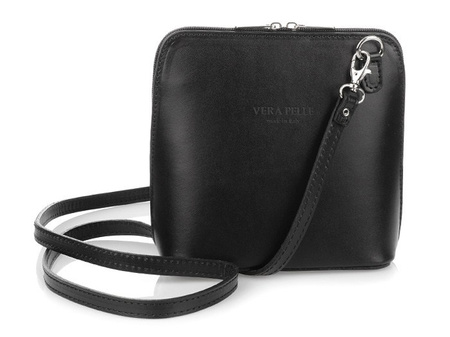 Mała czarna torebka damska listonoszka skóra