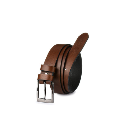 Brązowy skórzany pasek męski Beltimore wąski 100 cm