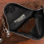 Brązowa torebka listonoszka na ramię zamszowa skóra