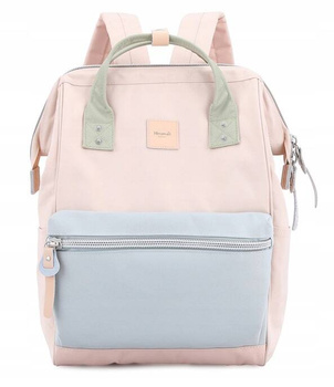 Sportowy plecak A4 wodoodporny z kieszeniami na laptopa. Pastelowy różowy