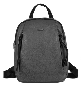 Plecak damski miejski Szary z eko skóry. Z kieszonkami