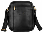 Czarna listonoszka męska Skórzana torba na ramię