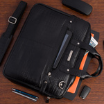 Elegancka Torba na laptopa damska Skórzana aktówka CZARNA 15"
