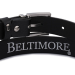 Czarny pasek damski skórzany. Srebrna klamra. 115 cm.