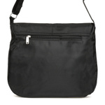 Duża torebka damska listonoszka na szerokim pasku. Czarna A4