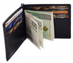 Cienki portfel męski na banknoty i karty. RFID. Slim banknotówka spinka 