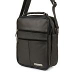 Męska pionowa torba skórzana listonoszka brązowa