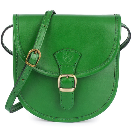 Malutka torebka damska ZIELONA skórzana listonoszka