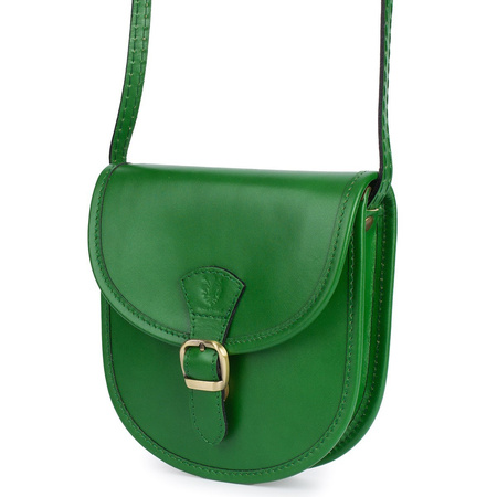 Malutka torebka damska ZIELONA skórzana listonoszka