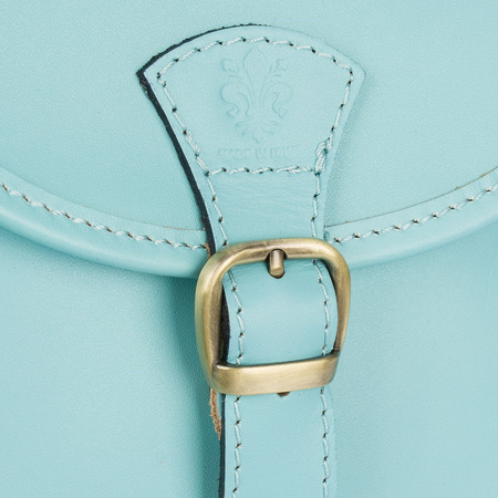 Błękitna Beltimore Damska Skórzana Mała Torebka Listonoszka podkówka K68